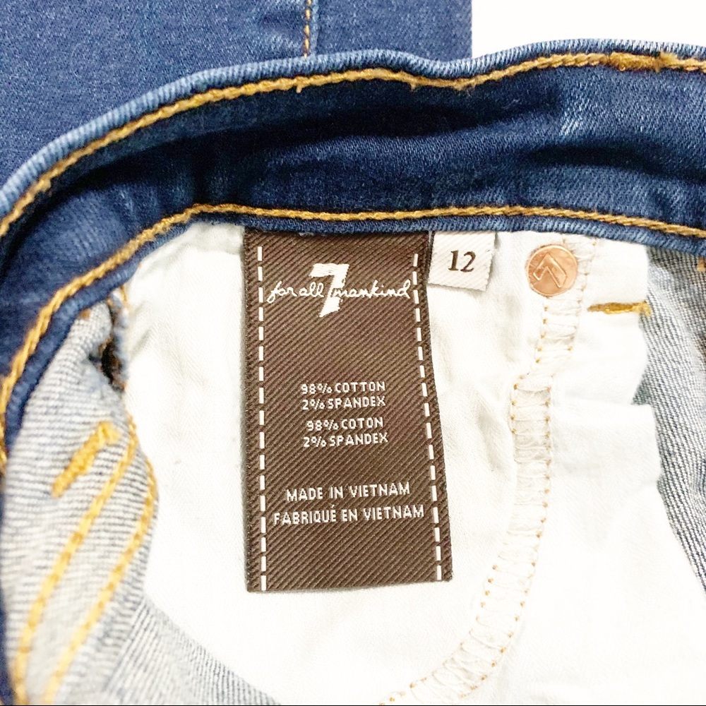 7 For All Mankind Girls Straight Leg Jeans SZ 12 - Picture 7 of 7